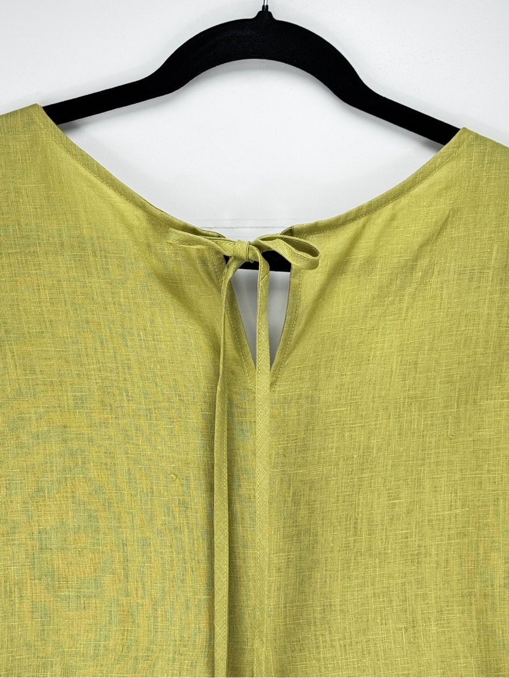 Sleeveless V-Neck Linen Blend Maxi Dress in Light Olive - Picture 8 of 16